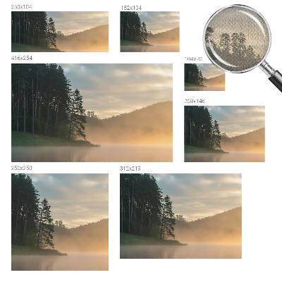 3D fototapet med motiv av en dimmig morgon