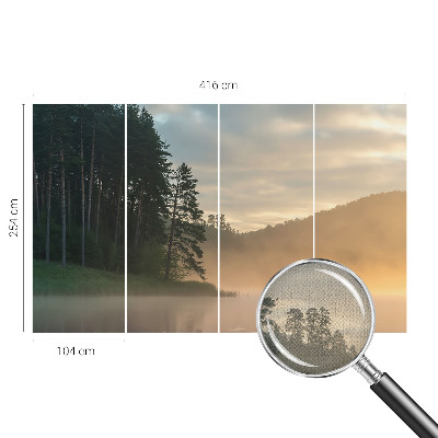 3D fototapet med motiv av en dimmig morgon