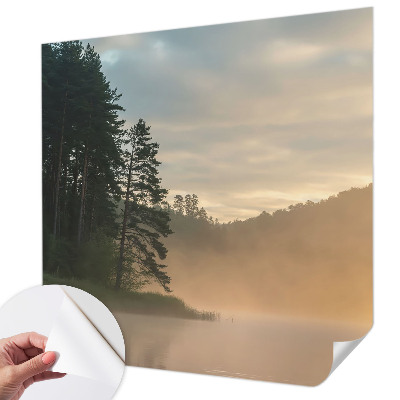 3D fototapet med motiv av en dimmig morgon