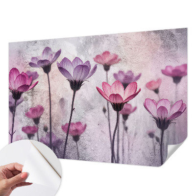 Fototapet för barn med pastellfärgade blommor
