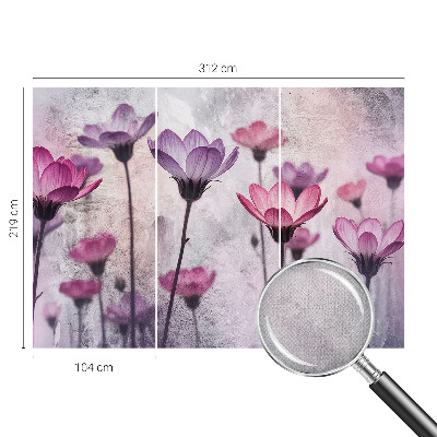 Fototapet för barn med pastellfärgade blommor