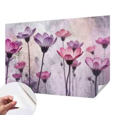 Fototapet för barn med pastellfärgade blommor