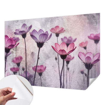 Fototapet för barn med pastellfärgade blommor