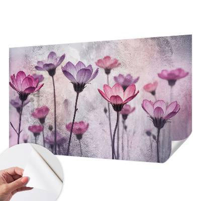Fototapet för barn med pastellfärgade blommor