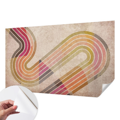Självhäftande fotovägg med geometriska linjer