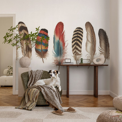 Peel and stick fototapet Färgglada fjädrar