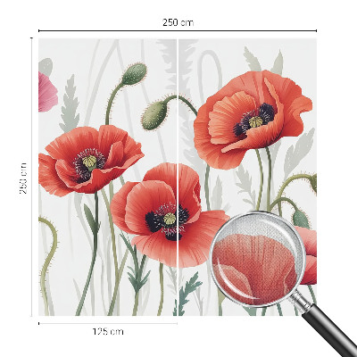 Fototapet barn Röda vallmo