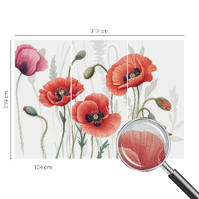 Fototapet barn Röda vallmo