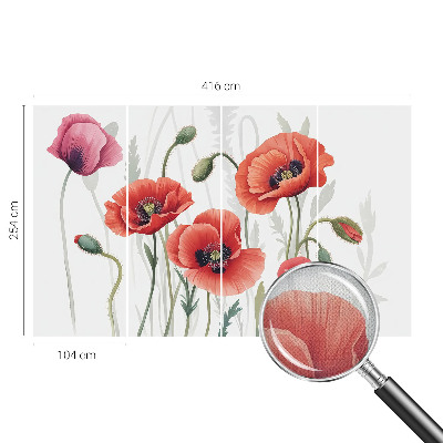 Fototapet barn Röda vallmo