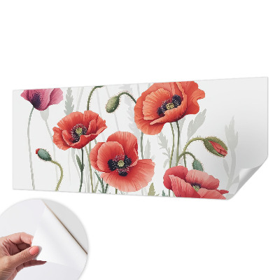 Fototapet barn Röda vallmo