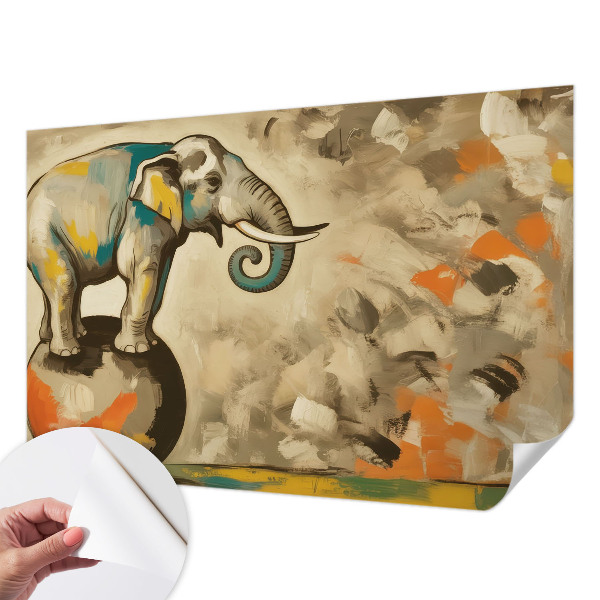 Självhäftande fototapet med en abstrakt elefantdesign