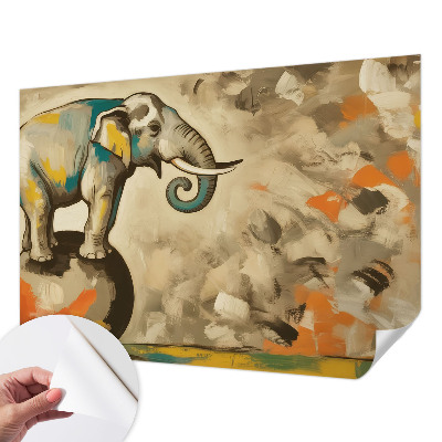 Självhäftande fototapet med en abstrakt elefantdesign