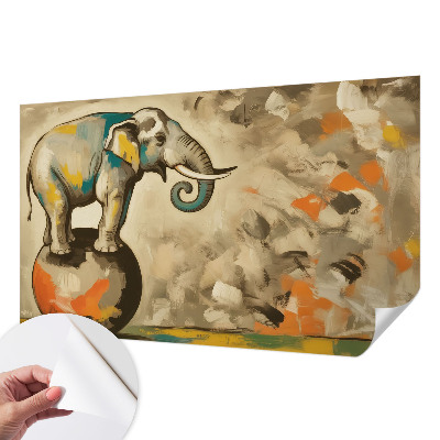 Självhäftande fototapet med en abstrakt elefantdesign