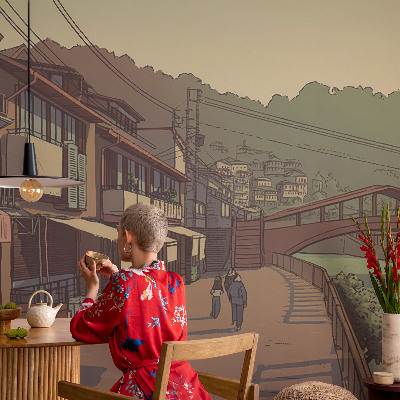 3D fototapet Pastelllandskap