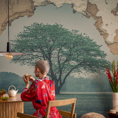 Självhäftande fototapet Ett ensamt träd