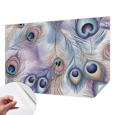Självhäftande fotovägg Påfågelfjädrar