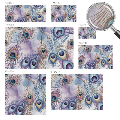 Självhäftande fotovägg Påfågelfjädrar