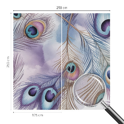 Självhäftande fotovägg Påfågelfjädrar
