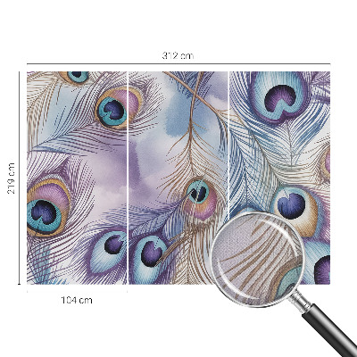 Självhäftande fotovägg Påfågelfjädrar