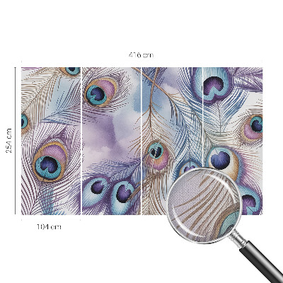 Självhäftande fotovägg Påfågelfjädrar