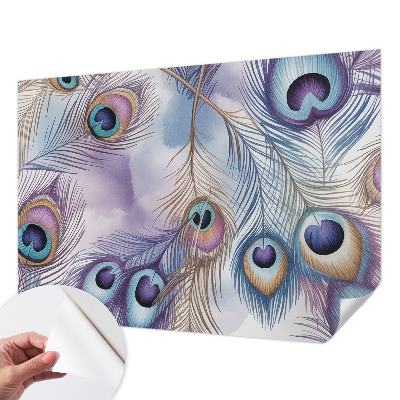 Självhäftande fotovägg Påfågelfjädrar