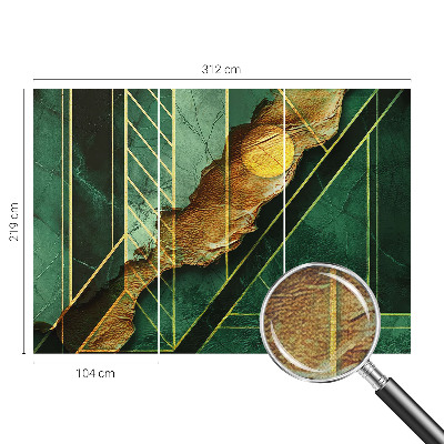 3D fototapet med ett geometriskt motiv som skapar djup och spänning