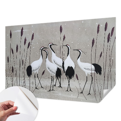 Fototapet barn En flock tranor