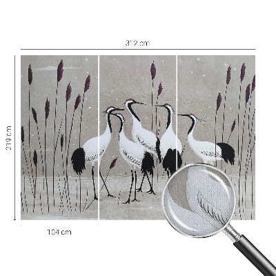 Fototapet barn En flock tranor