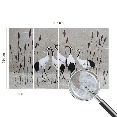 Fototapet barn En flock tranor