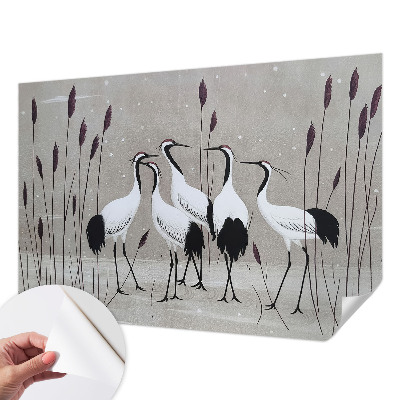 Fototapet barn En flock tranor