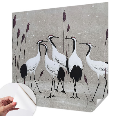 Fototapet barn En flock tranor