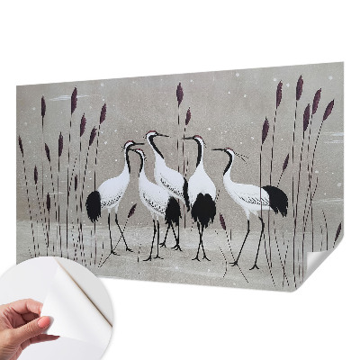 Fototapet barn En flock tranor