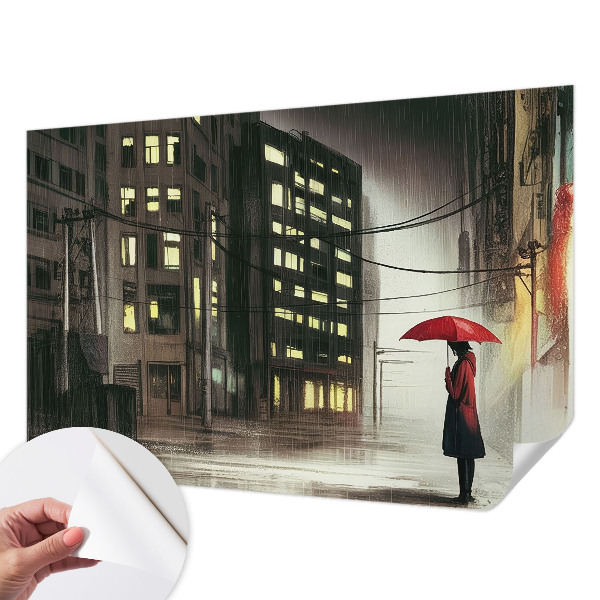 Fototapet barnrum Regnig stad