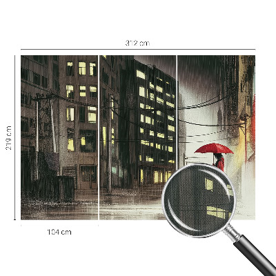 Fototapet barnrum Regnig stad