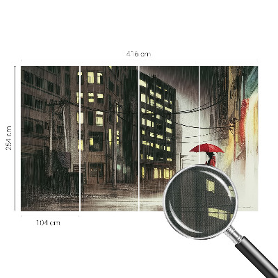 Fototapet barnrum Regnig stad