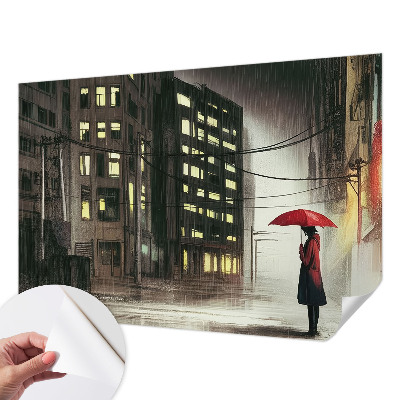 Fototapet barnrum Regnig stad