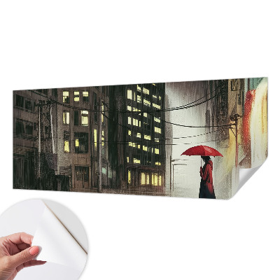 Fototapet barnrum Regnig stad