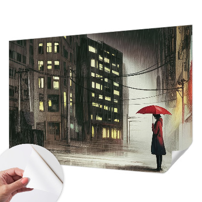 Fototapet barnrum Regnig stad