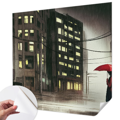 Fototapet barnrum Regnig stad