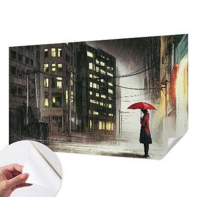 Fototapet barnrum Regnig stad