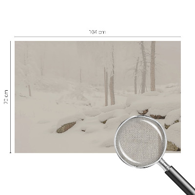 Självhäftande fotovägg Snöig skog