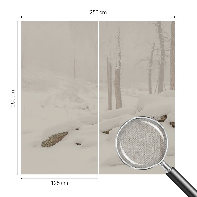 Självhäftande fotovägg Snöig skog