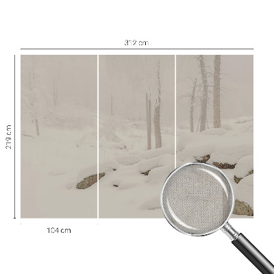 Självhäftande fotovägg med motiv av en snöig skog