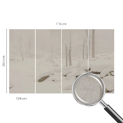 Självhäftande fotovägg med motiv av en snöig skog