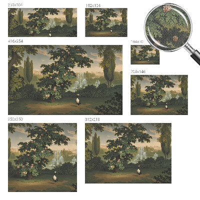 3D fototapet Naturlig trädgård