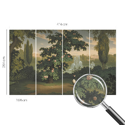 3D fototapet Naturlig trädgård