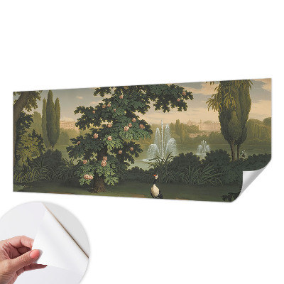 3D fototapet med motiv av en naturlig trädgård