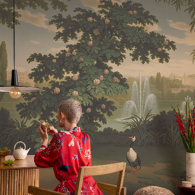 3D fototapet Naturlig trädgård