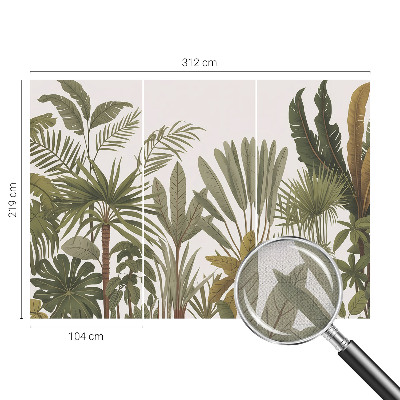 Peel and stick fototapet med motiv av exotiska blad