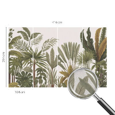 Peel and stick fototapet med motiv av exotiska blad